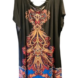 Women's New Direction 2X, Blk/Blue/Red Multi Tunic